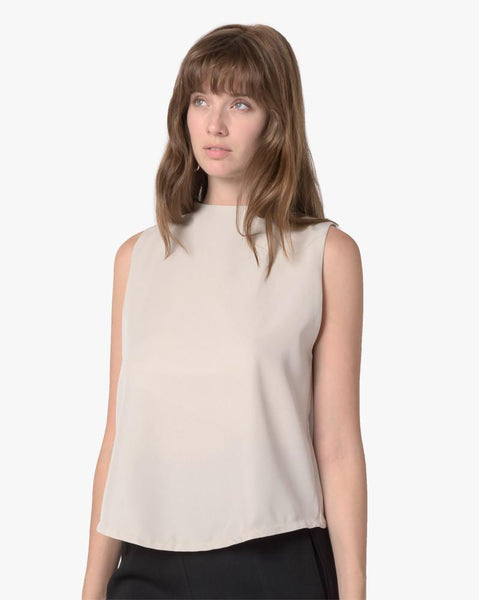 Petal Dropped Arm Tank in Warm White by Kaarem at Mohawk General Store