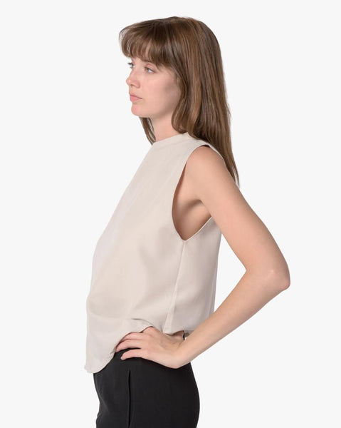 Petal Dropped Arm Tank in Warm White by Kaarem at Mohawk General Store