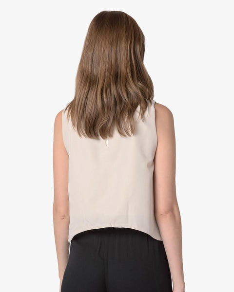 Petal Dropped Arm Tank in Warm White by Kaarem at Mohawk General Store