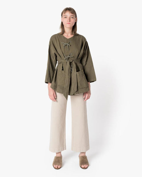 Belted Fisherman Jacket in Moss by SMOCK Woman at Mohawk General Store
