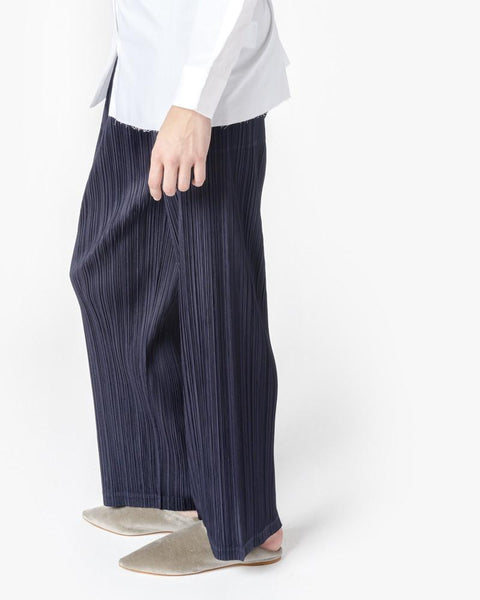 Long Pant in Navy by Issey Miyake Pleats Please at Mohawk General Store