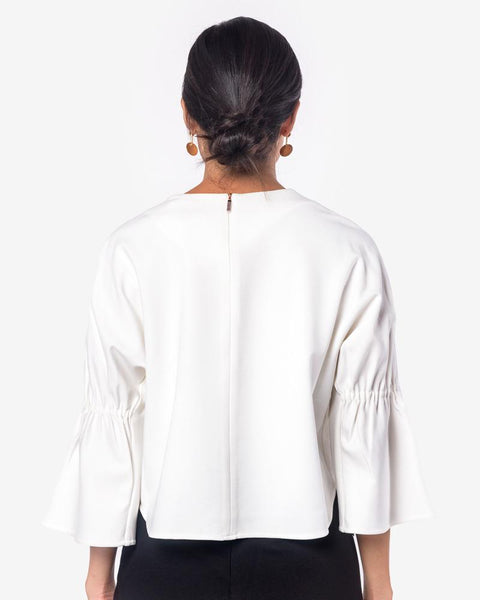 Bond Stretch Knit Top in White by Tibi at Mohawk General Store