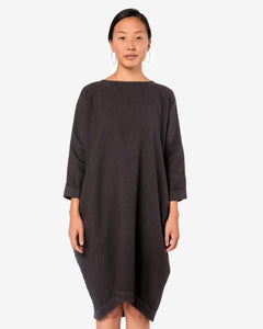black crane dress Tulip in Charcoal minimal-theme-fashion dry clean or cold machine wash or hand wash Bud Dress in Plum