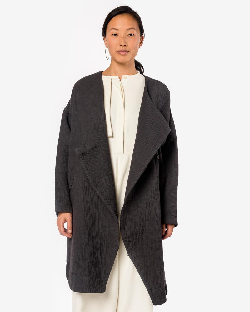 Dual Canvas Coat in Charcoal