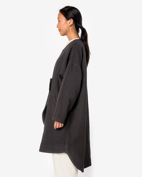 Dual Canvas Coat in Charcoal