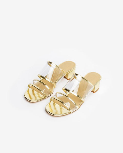 Martina Clear Slide in Gold Metallic by Maryam Nassir Zadeh at Mohawk General Store
