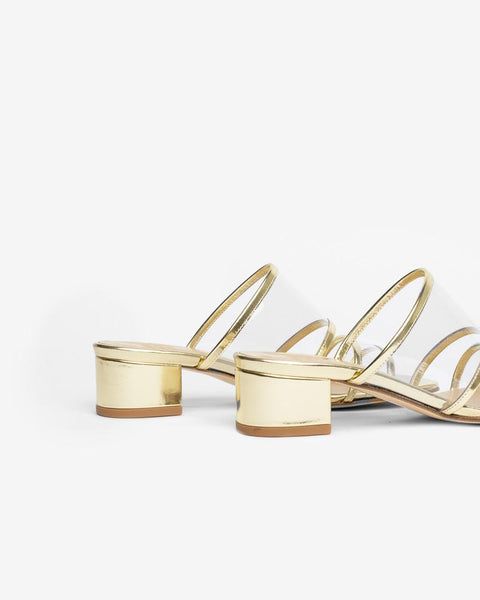 Martina Clear Slide in Gold Metallic by Maryam Nassir Zadeh at Mohawk General Store