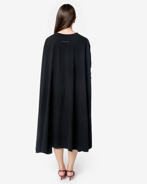 Long Oversized Sweatshirt Dress in Black