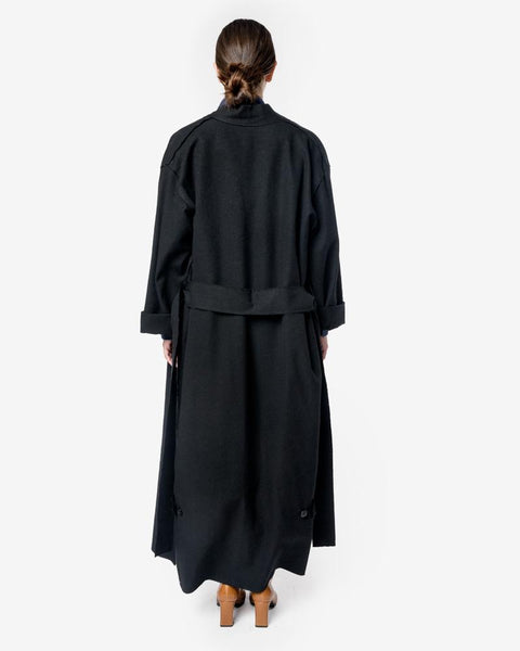 Raw Cut Malarich Coat in Black