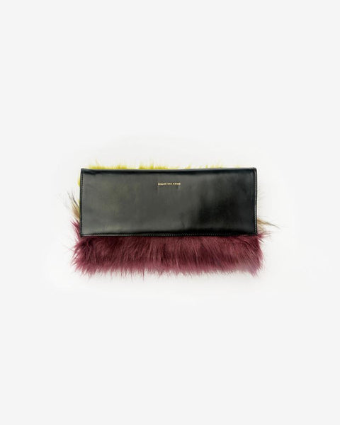 Fur Clutch Bag in Green