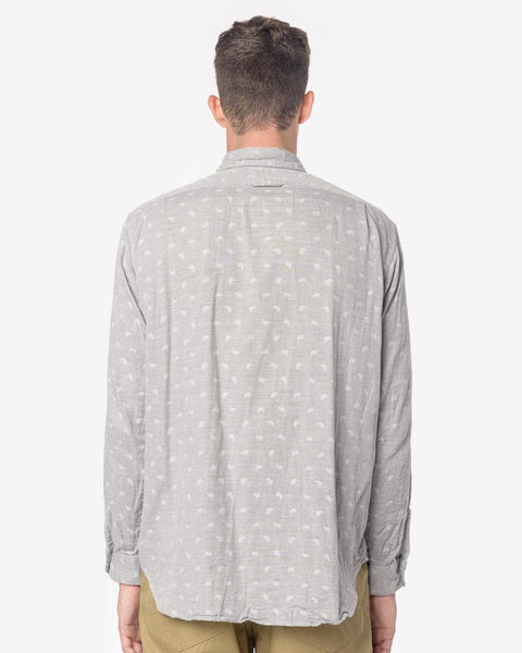 Short Collar Shirt in Heather Grey Paisley