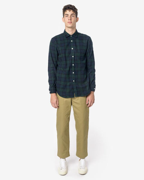 Bonfim Shirt in Plaid Navy/Green by Portuguese Flannel at Mohawk General Store