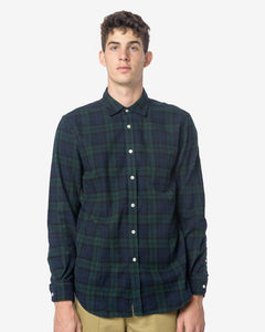 Bonfim Shirt in Plaid Navy/Green by Portuguese Flannel at Mohawk General Store