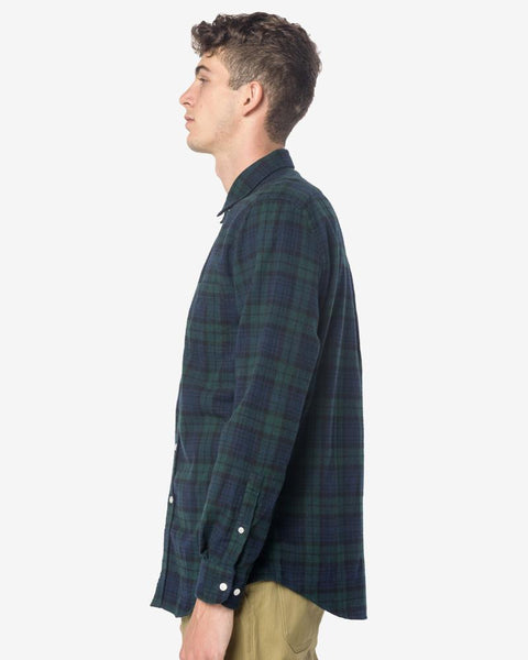 Bonfim Shirt in Plaid Navy/Green by Portuguese Flannel at Mohawk General Store