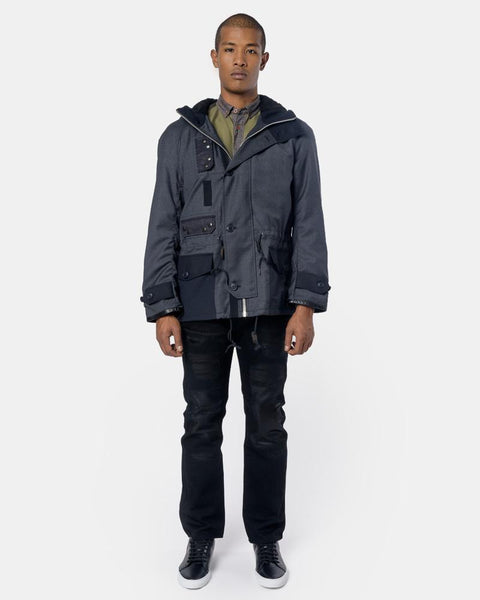 Contrast Jacket in Charcoal