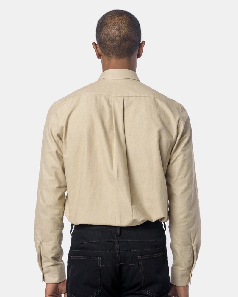 Straight Collar Shirt in Beige – minimal-theme-fashion