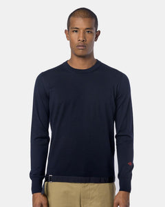 Sculpted Wool Zip Pullover in Navy – minimal-theme-fashion