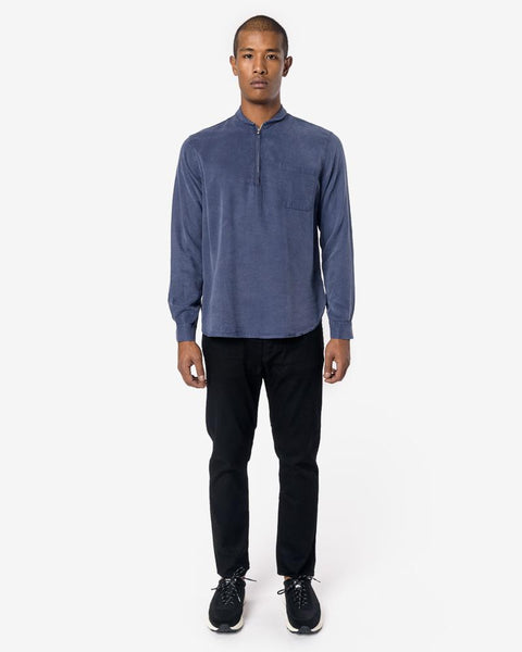 Shawl Zip Shirt in Liquid Turbo Blue