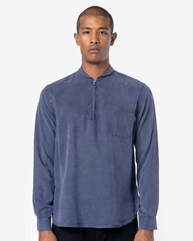 Shawl Zip Shirt in Liquid Turbo Blue