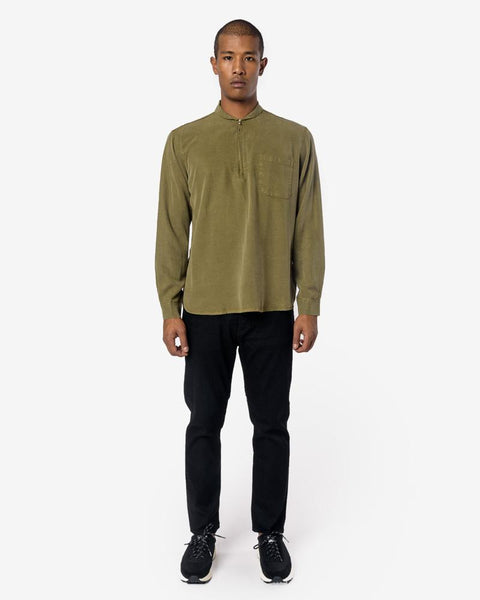 Shawl Zip Shirt in Liquid Grass