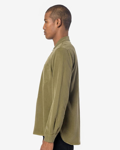 Shawl Zip Shirt in Liquid Grass