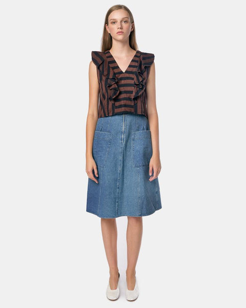 Fit-Flare Deetjens Skirt in Stonewash by Apiece Apart Mohawk General Store