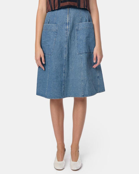 Fit-Flare Deetjens Skirt in Stonewash by Apiece Apart Mohawk General Store