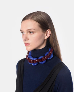 Chunky Beaded Necklace in Blue/Red