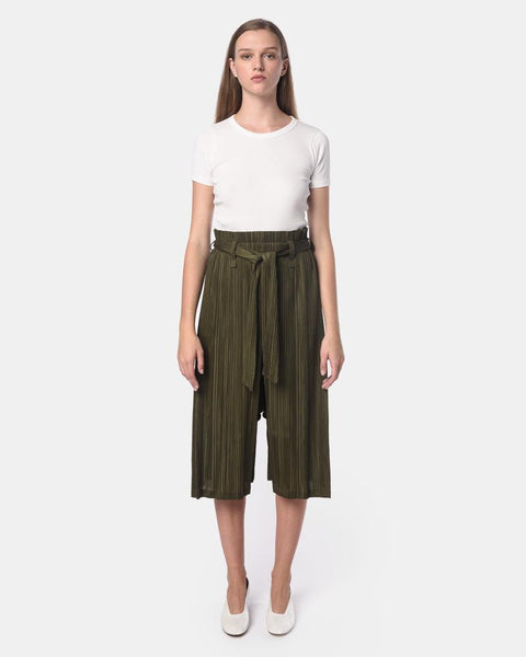 Culottes with Belt in Olive