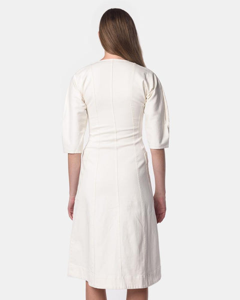 Fernwood Fit-Flare Dress in Cream by Apiece Apart Mohawk General Store