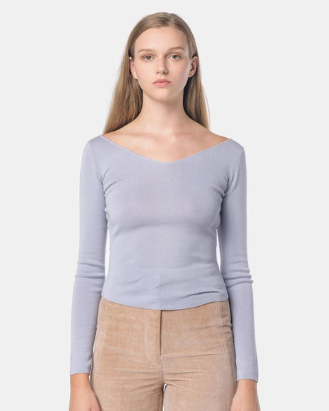 V Neck Sweater in Lilac by Lemaire Mohawk General Store