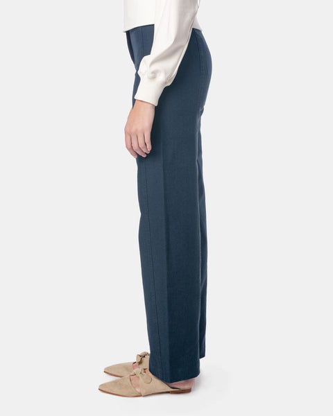 High Waisted Denim Pants in Petrol Blue by Lemaire Mohawk General Store