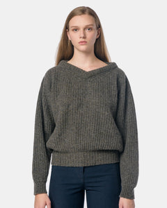Large V-Neck Sweater in Granite by Lemaire Mohawk General Store