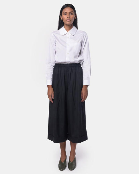 Pinstripe Culottes in Navy
