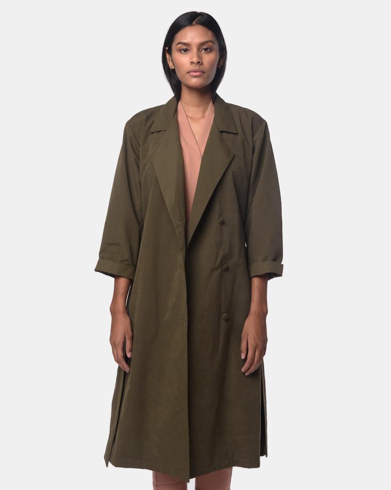 Minimal Flare Long Trench Coat Ameri MINIMAL FLARE LONG