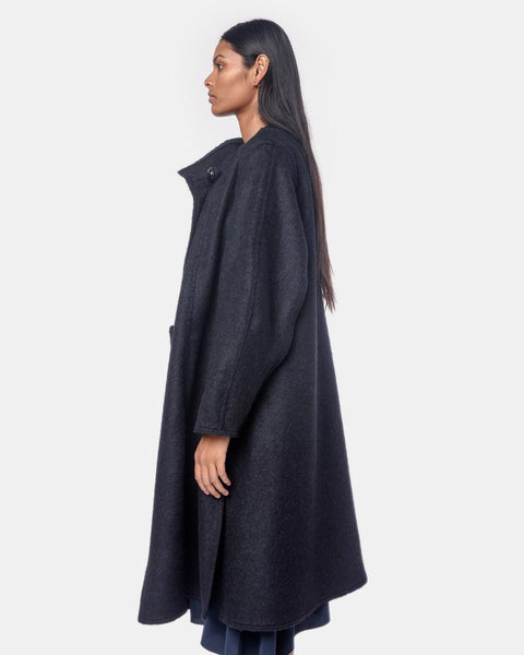 Wrapover Coat in Indigo by Lemaire Mohawk General Store