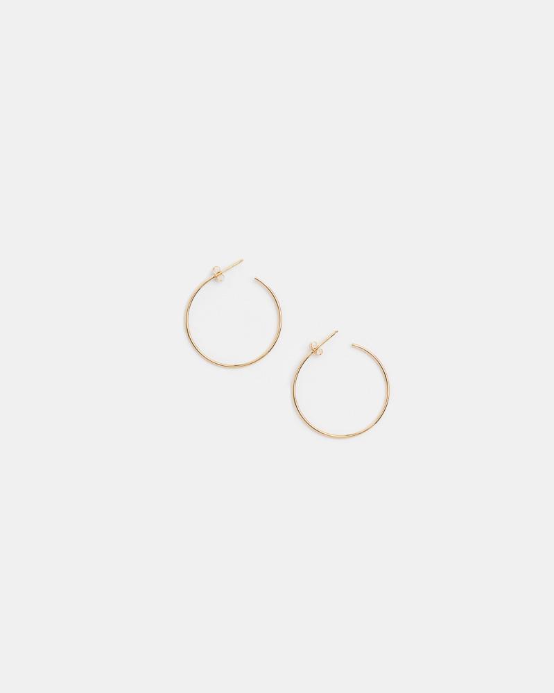 Medium Thread Arc Hoops in 14k Gold