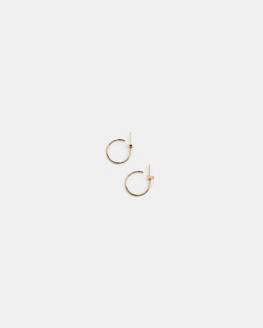 Small Thread Arc Hoops in 14k Gold