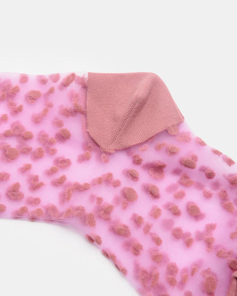 Tulle Dalmatian Sheer Socks in Mauve