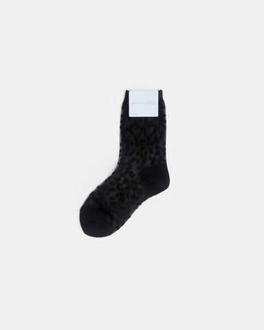 Tulle Dalmatian Sheer Socks in Black