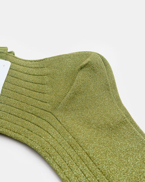 Sparkly Rib Crew Socks in Green