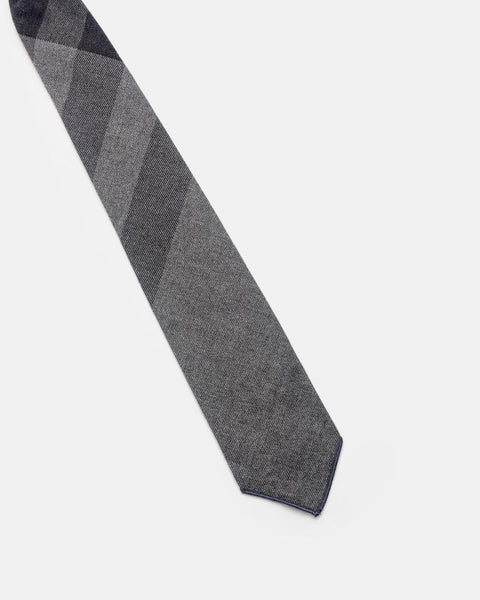 Neck Tie in Grey Plaid