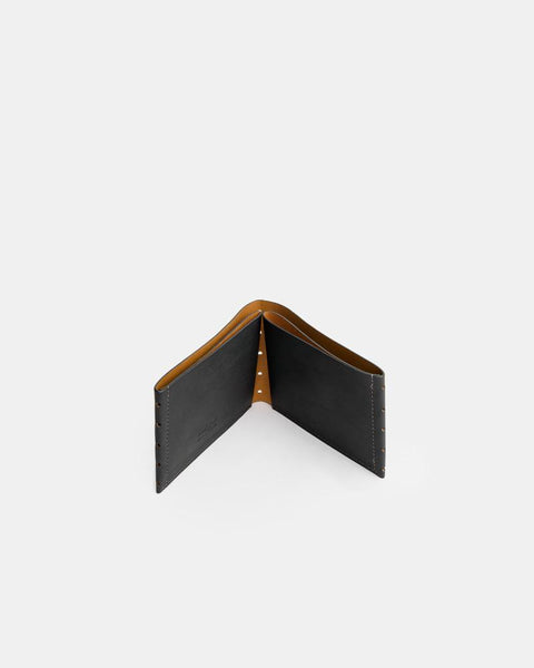 Perforated One Leaf Wallet in Carbon