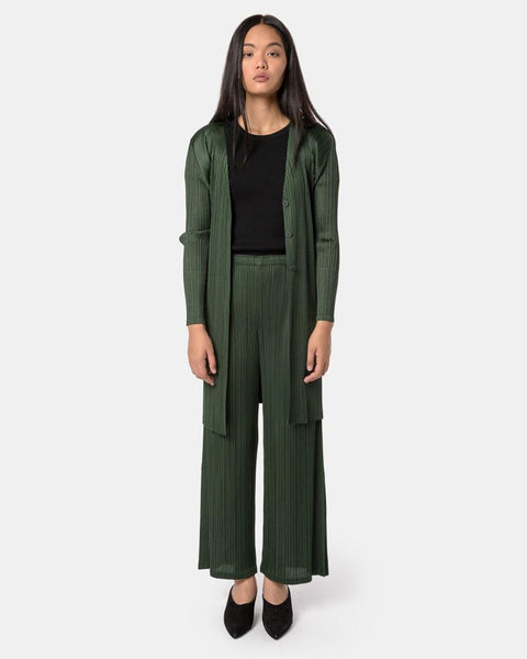 Cardigan Dress in Forest by Issey Miyake Pleats Please at Mohawk General Store