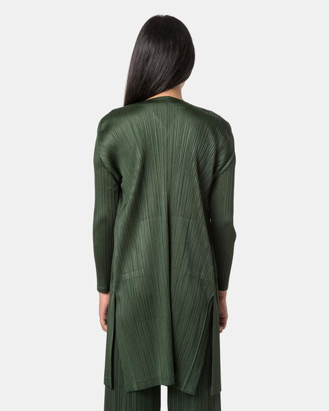 Cardigan Dress in Forest by Issey Miyake Pleats Please at Mohawk General Store