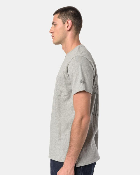 Printed Cross Crew Neck T-Shirt in Grey