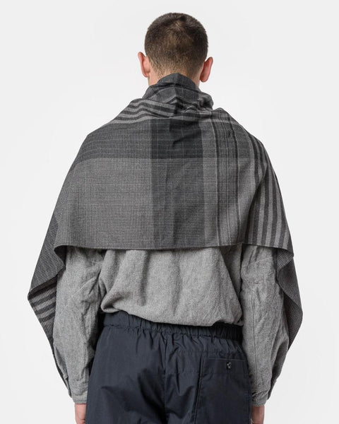 Button Shawl in Grey and Black Plaid by Engineered Garments at Mohawk General Store