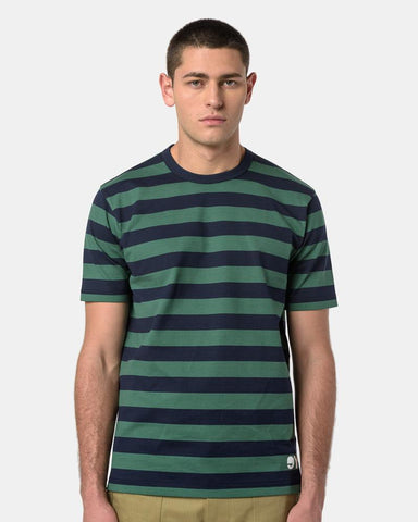 T-shirt in Green and Blue Stripe