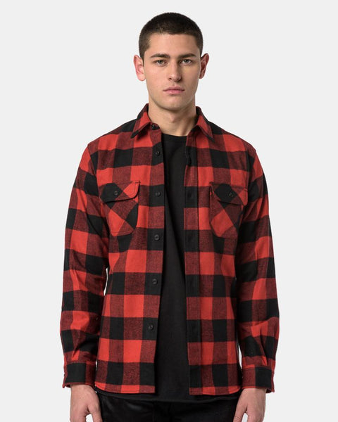 Flannel Shirt in Plaid Red