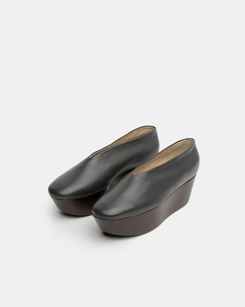 Wedge Slippers in Anthracite